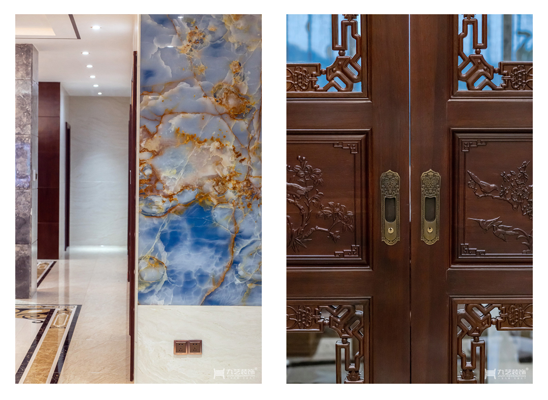 石纹与窗帘打造水墨意境