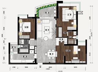 富春山居-133㎡咖啡牛奶融合